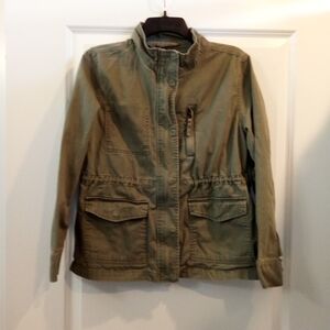 Women's Olive Green Utility Zip Up Jacket Size Medium By a.n.a